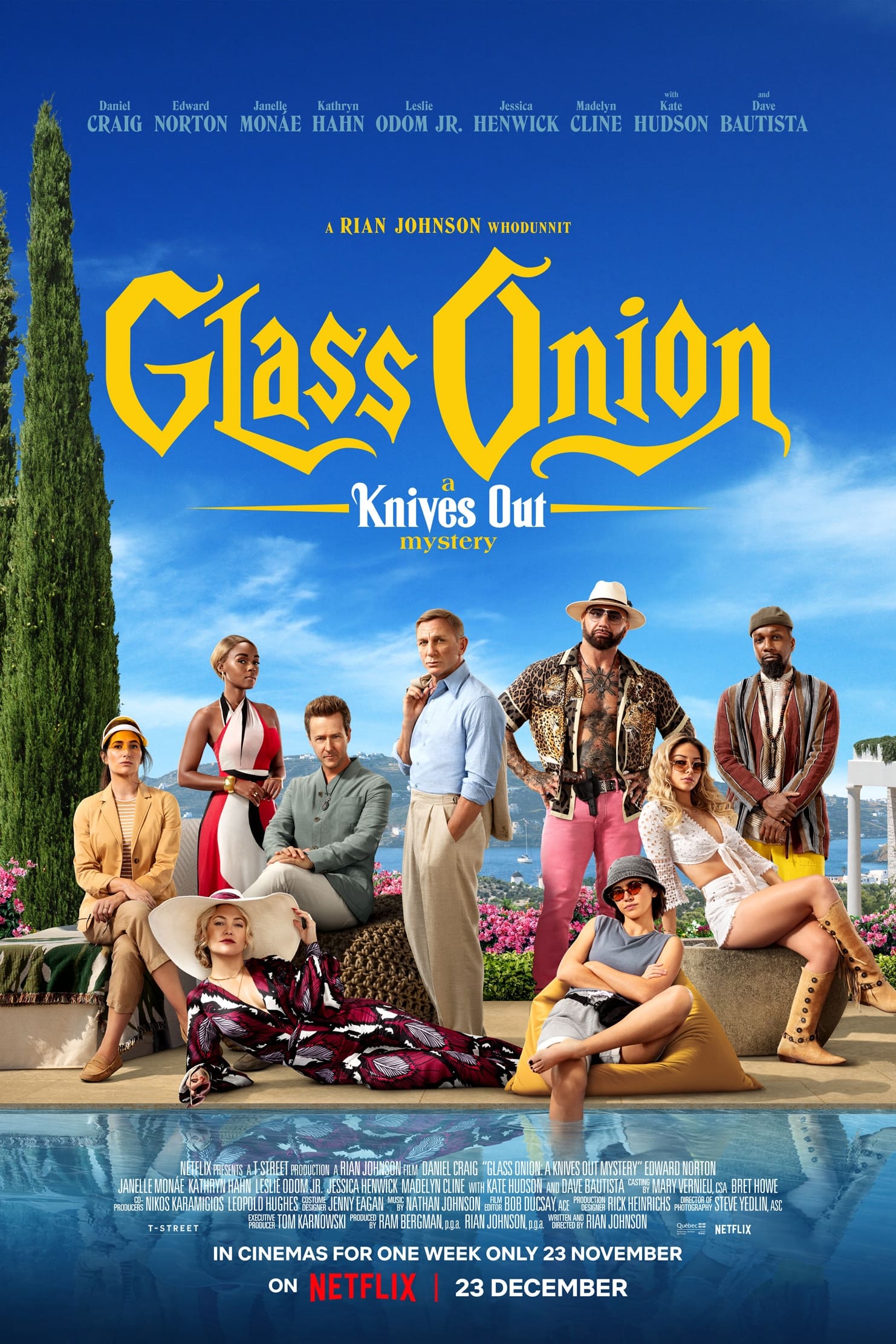 Affiche Glass Onion : Une histoire à couteaux tirés
